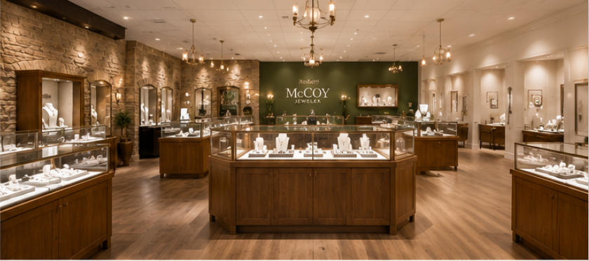Natural Light Diamond Displays in bright sunlit diamond exhibition room